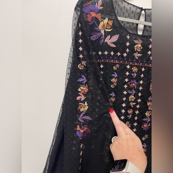 Style & Co Sheer Embroidered Blouse - Picture 5 of 7